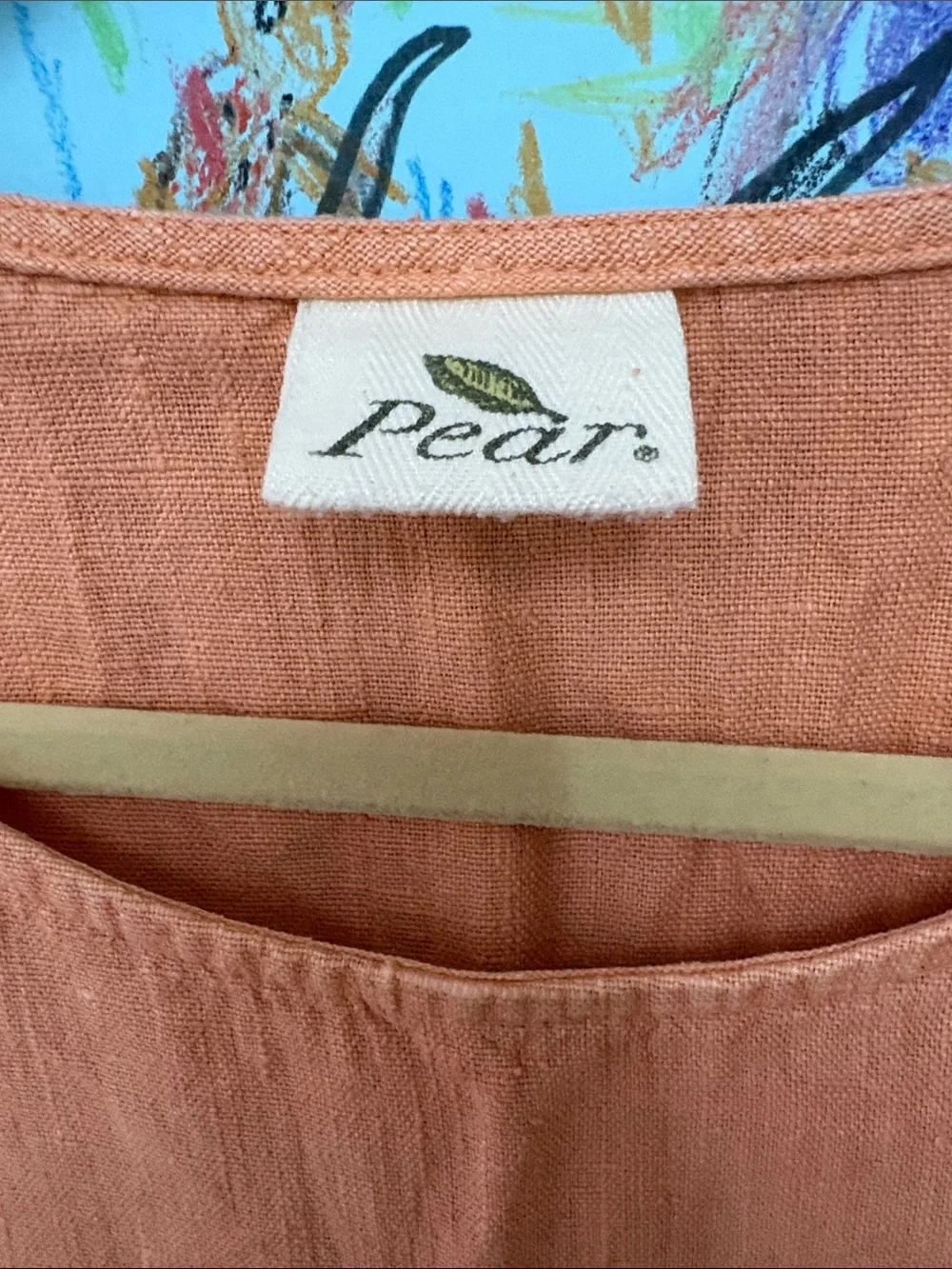 Rust Melba  Linen Tunic Dress with Floral Print - Picture 2 of 2